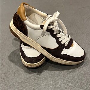 Madewell Leather Sneakers with Real Fur- Dyed Calf Hair